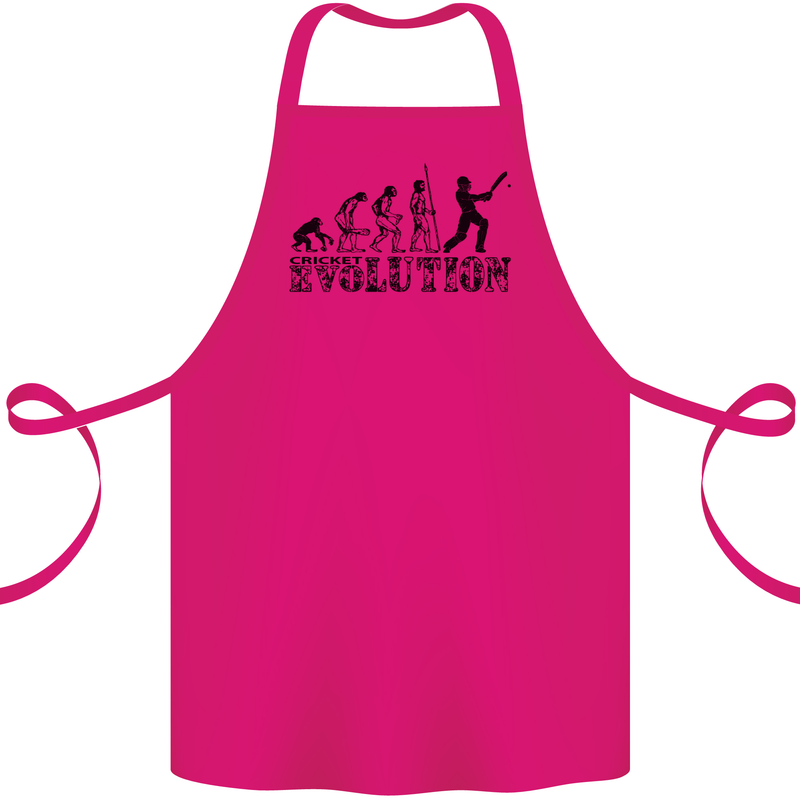 Evolution of a Cricketer Cricket Funny Cotton Apron 100% Organic Pink