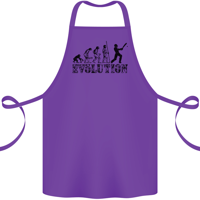 Evolution of a Cricketer Cricket Funny Cotton Apron 100% Organic Purple