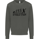 Evolution of a Cricketer Cricket Funny Kids Sweatshirt Jumper Storm Grey