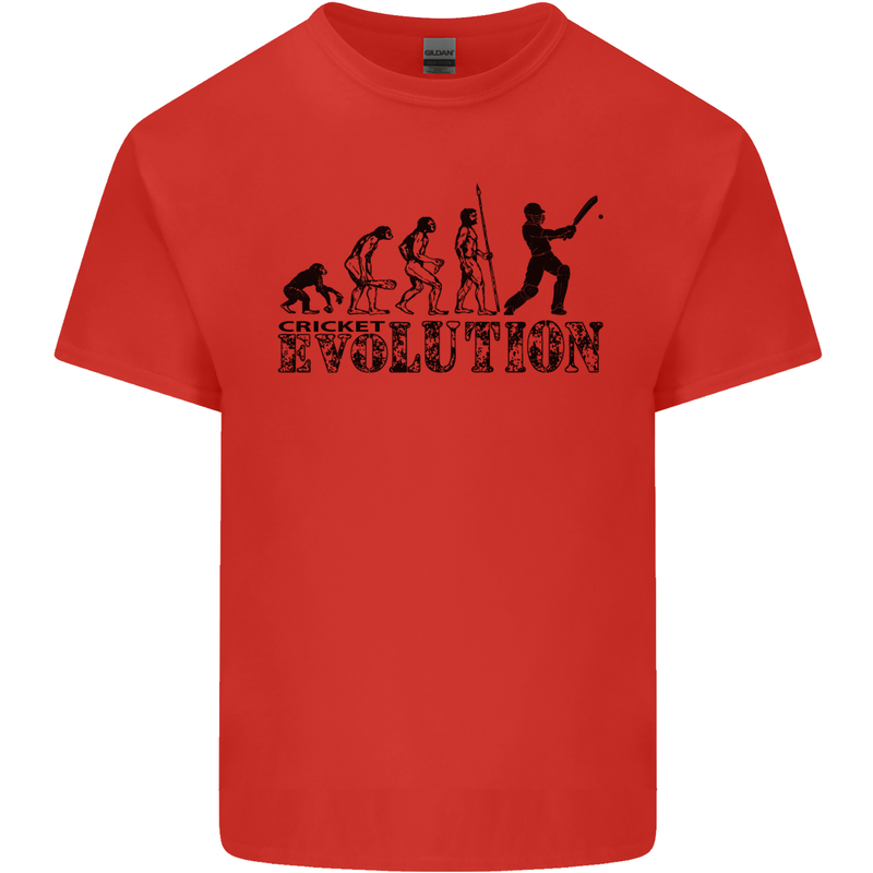 Evolution of a Cricketer Cricket Funny Mens Cotton T-Shirt Tee Top Red