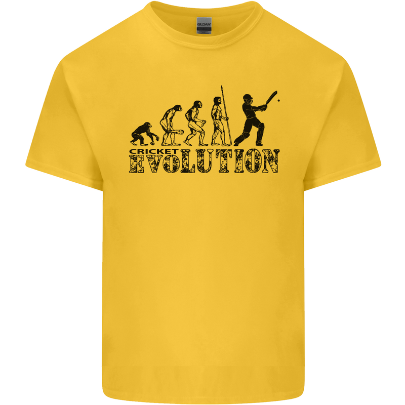 Evolution of a Cricketer Cricket Funny Mens Cotton T-Shirt Tee Top Yellow