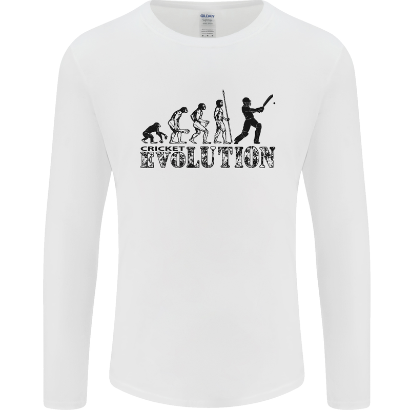Evolution of a Cricketer Cricket Funny Mens Long Sleeve T-Shirt Charcoal