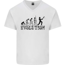 Evolution of a Cricketer Cricket Funny Mens V-Neck Cotton T-Shirt White