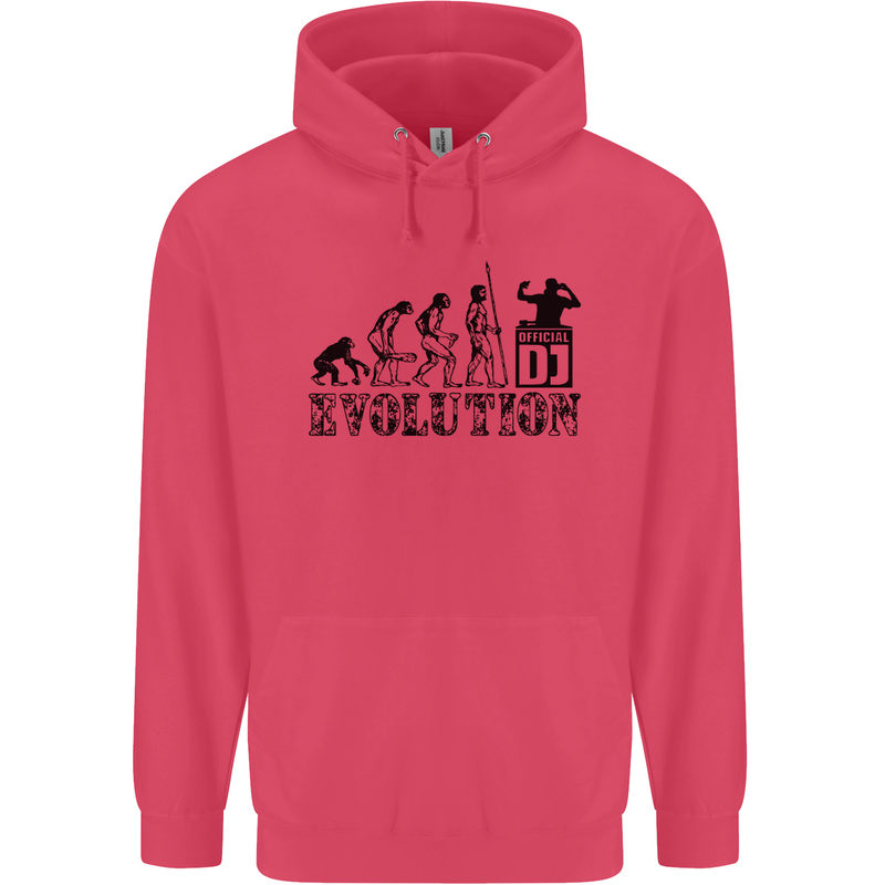 Evolution of a DJ Music DJing Vinyl Decks Childrens Kids Hoodie Heliconia