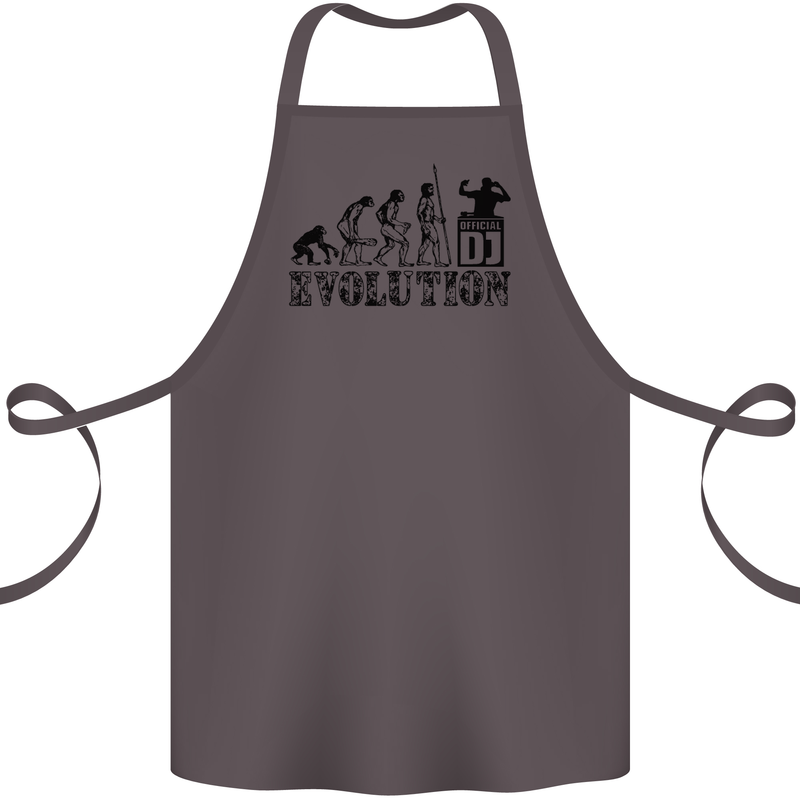 Evolution of a DJ Music DJing Vinyl Decks Cotton Apron 100% Organic Dark Grey
