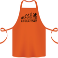 Evolution of a DJ Music DJing Vinyl Decks Cotton Apron 100% Organic Orange
