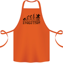 Evolution of a DJ Music DJing Vinyl Decks Cotton Apron 100% Organic Orange