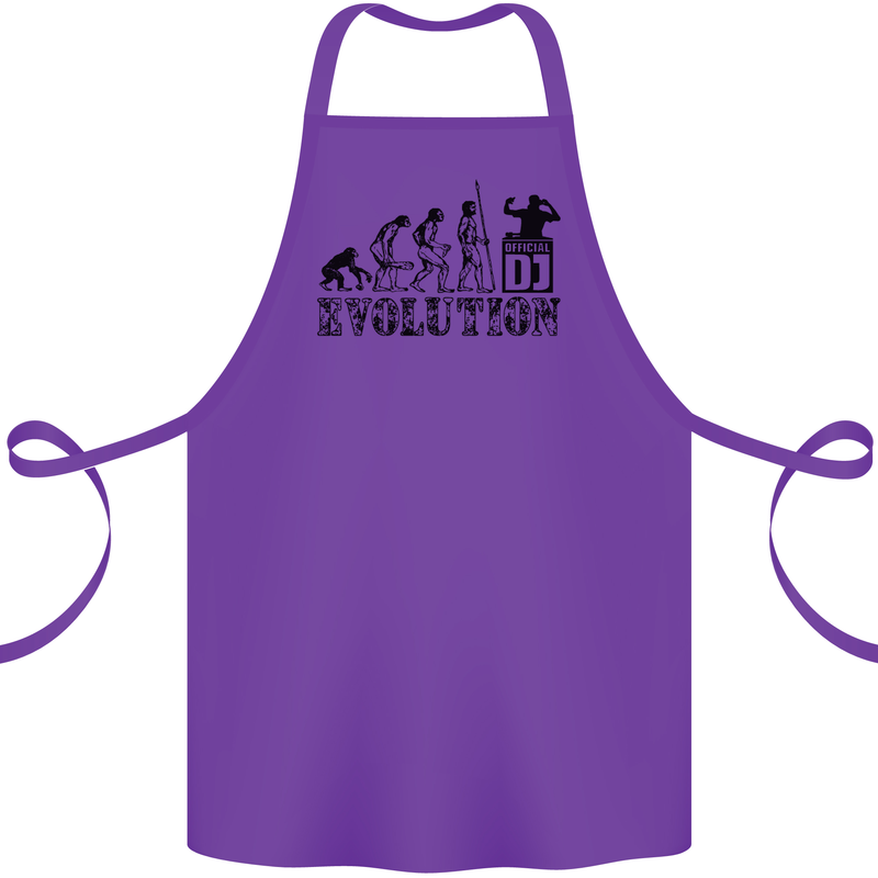 Evolution of a DJ Music DJing Vinyl Decks Cotton Apron 100% Organic Purple