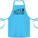 Evolution of a DJ Music DJing Vinyl Decks Cotton Apron 100% Organic Turquoise