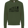 Evolution of a DJ Music DJing Vinyl Decks Kids Sweatshirt Jumper Forest Green