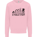 Evolution of a DJ Music DJing Vinyl Decks Kids Sweatshirt Jumper Light Pink