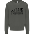 Evolution of a DJ Music DJing Vinyl Decks Kids Sweatshirt Jumper Storm Grey
