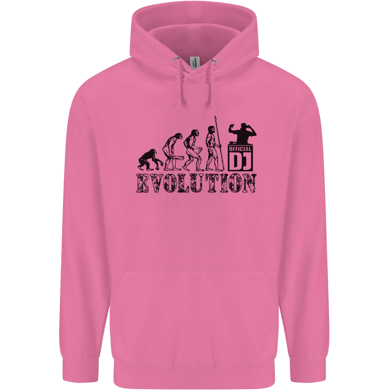 Evolution of a DJ Music DJing Vinyl Decks Mens 80% Cotton Hoodie Azelea