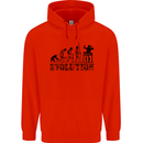 Evolution of a DJ Music DJing Vinyl Decks Mens 80% Cotton Hoodie Bright Red