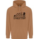 Evolution of a DJ Music DJing Vinyl Decks Mens 80% Cotton Hoodie Caramel Latte