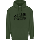 Evolution of a DJ Music DJing Vinyl Decks Mens 80% Cotton Hoodie Forest Green