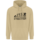 Evolution of a DJ Music DJing Vinyl Decks Mens 80% Cotton Hoodie Sand