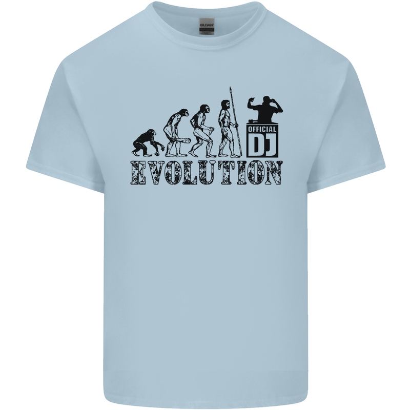 Evolution of a DJ Music DJing Vinyl Decks Mens Cotton T-Shirt Tee Top Light Blue