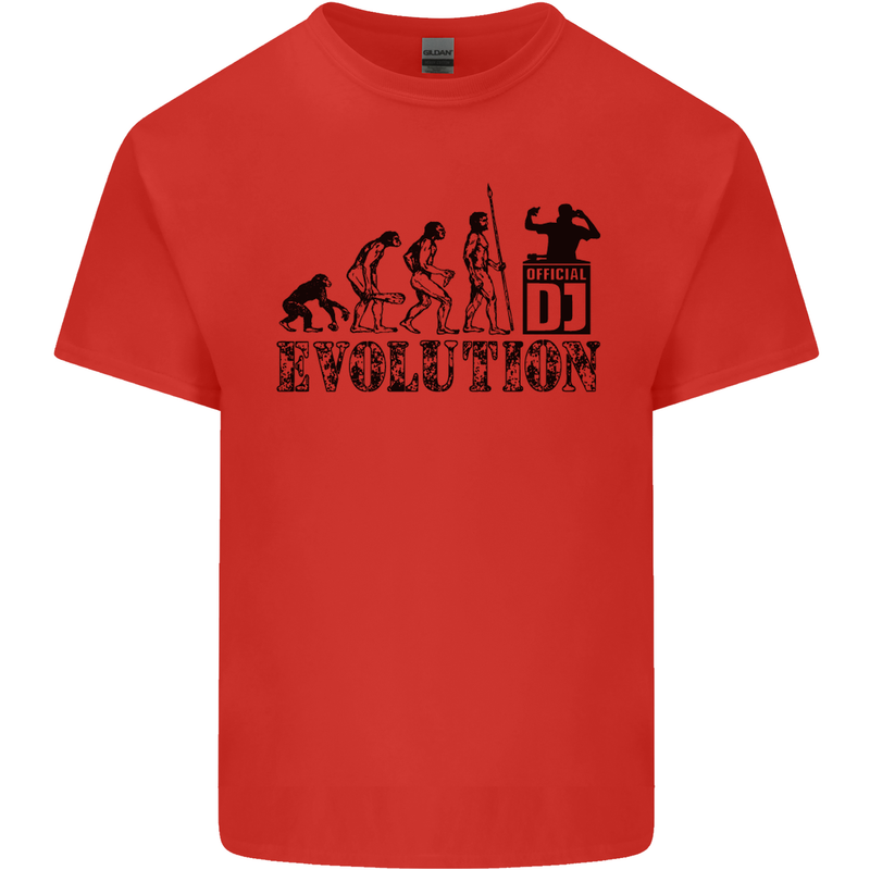 Evolution of a DJ Music DJing Vinyl Decks Mens Cotton T-Shirt Tee Top Red