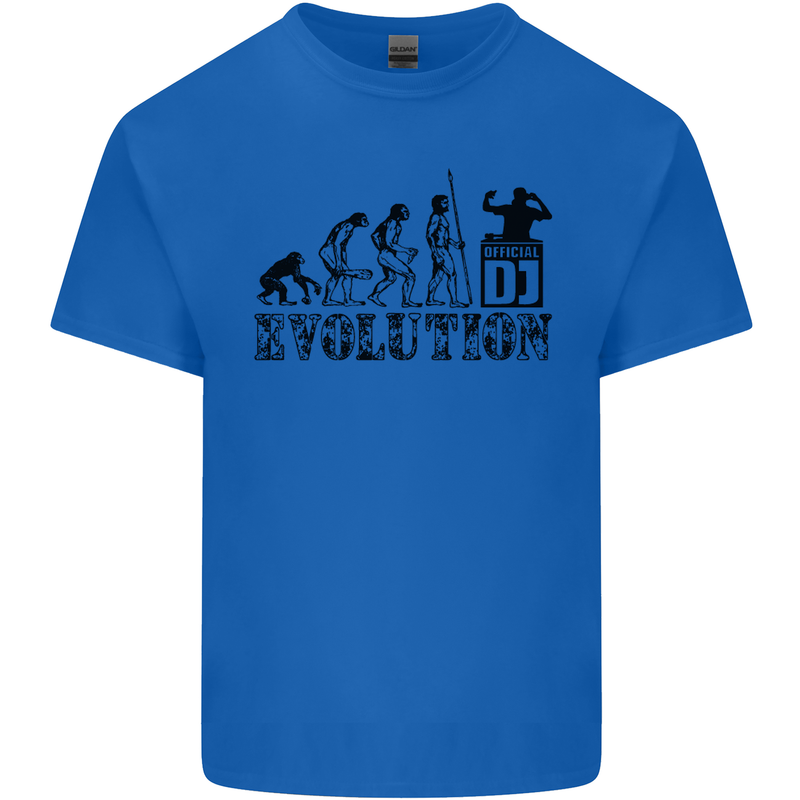 Evolution of a DJ Music DJing Vinyl Decks Mens Cotton T-Shirt Tee Top Royal Blue