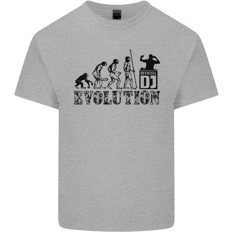 Evolution of a DJ Music DJing Vinyl Decks Mens Cotton T-Shirt Tee Top Sports Grey