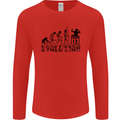 Evolution of a DJ Music DJing Vinyl Decks Mens Long Sleeve T-Shirt Red