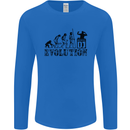 Evolution of a DJ Music DJing Vinyl Decks Mens Long Sleeve T-Shirt Royal Blue