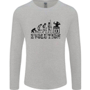 Evolution of a DJ Music DJing Vinyl Decks Mens Long Sleeve T-Shirt Sports Grey
