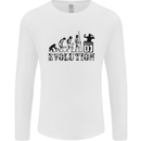 Evolution of a DJ Music DJing Vinyl Decks Mens Long Sleeve T-Shirt White