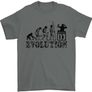Evolution of a DJ Music DJing Vinyl Decks Mens T-Shirt Cotton Gildan Charcoal