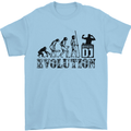 Evolution of a DJ Music DJing Vinyl Decks Mens T-Shirt Cotton Gildan Light Blue