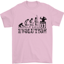 Evolution of a DJ Music DJing Vinyl Decks Mens T-Shirt Cotton Gildan Light Pink