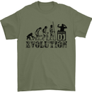 Evolution of a DJ Music DJing Vinyl Decks Mens T-Shirt Cotton Gildan Military Green