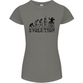 Evolution of a DJ Music DJing Vinyl Decks Womens Petite Cut T-Shirt Charcoal