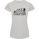 Evolution of a DJ Music DJing Vinyl Decks Womens Petite Cut T-Shirt Sports Grey