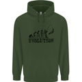 Evolution of a Fisherman Funny Fisherman Childrens Kids Hoodie Forest Green