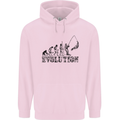 Evolution of a Fisherman Funny Fisherman Childrens Kids Hoodie Light Pink