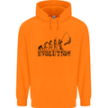 Evolution of a Fisherman Funny Fisherman Childrens Kids Hoodie Orange