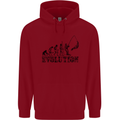Evolution of a Fisherman Funny Fisherman Childrens Kids Hoodie Red