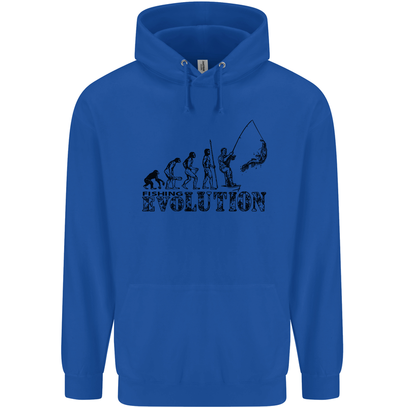 Evolution of a Fisherman Funny Fisherman Childrens Kids Hoodie Royal Blue