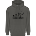Evolution of a Fisherman Funny Fisherman Childrens Kids Hoodie Storm Grey