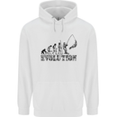 Evolution of a Fisherman Funny Fisherman Childrens Kids Hoodie White
