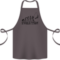 Evolution of a Fisherman Funny Fisherman Cotton Apron 100% Organic Dark Grey