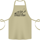 Evolution of a Fisherman Funny Fisherman Cotton Apron 100% Organic Khaki