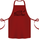 Evolution of a Fisherman Funny Fisherman Cotton Apron 100% Organic Maroon