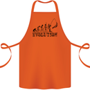 Evolution of a Fisherman Funny Fisherman Cotton Apron 100% Organic Orange