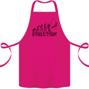 Evolution of a Fisherman Funny Fisherman Cotton Apron 100% Organic Pink
