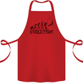 Evolution of a Fisherman Funny Fisherman Cotton Apron 100% Organic Red