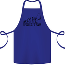 Evolution of a Fisherman Funny Fisherman Cotton Apron 100% Organic Royal Blue