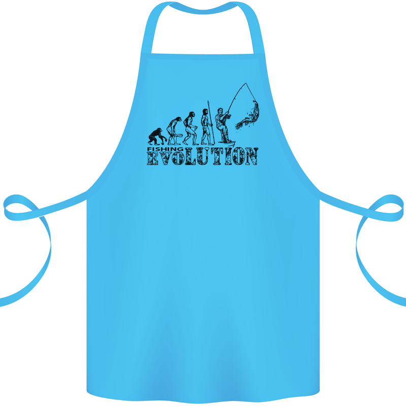 Evolution of a Fisherman Funny Fisherman Cotton Apron 100% Organic Turquoise
